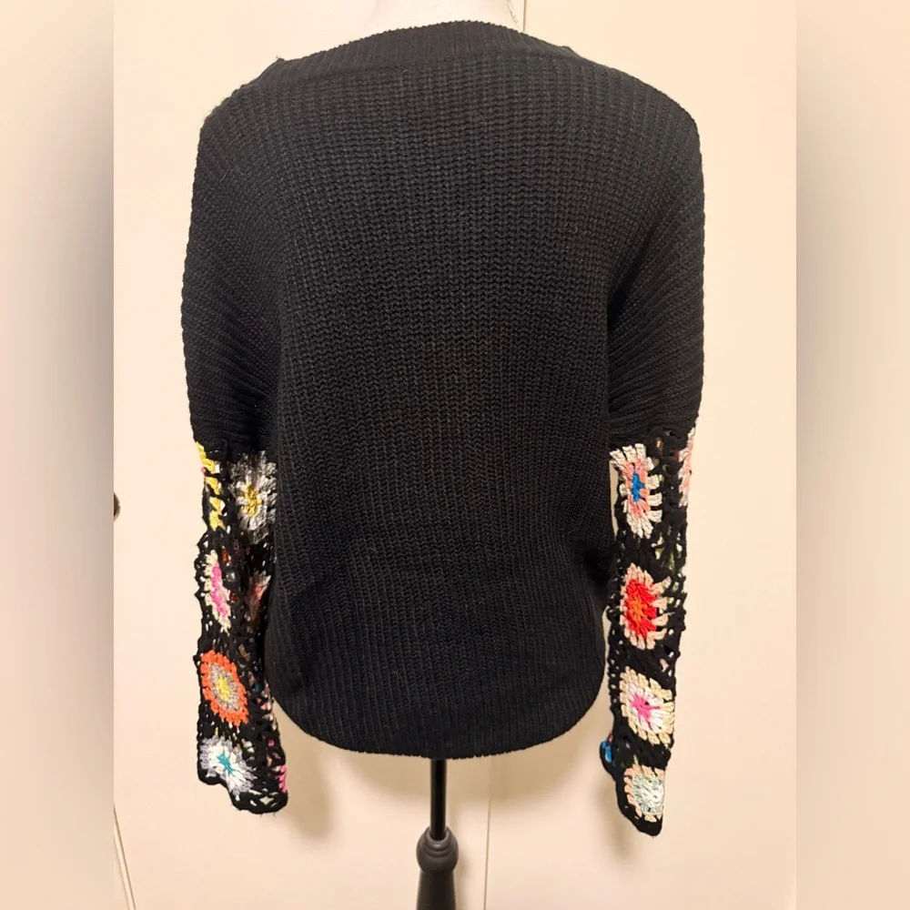 Shein black crochet sweater size L